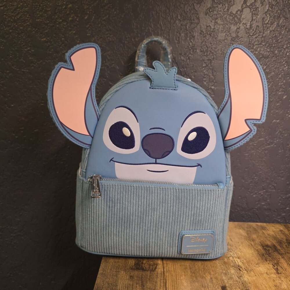 Loungefly Disney Lilo & Stitch Figural Stitch Corduroy Mini Backpack - NEW